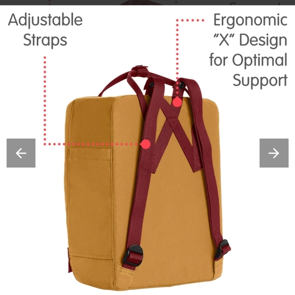 Fjallraven - Kanken Classic Backpack for Everyday, Acorn/Ox Red - Picture 2 of 4